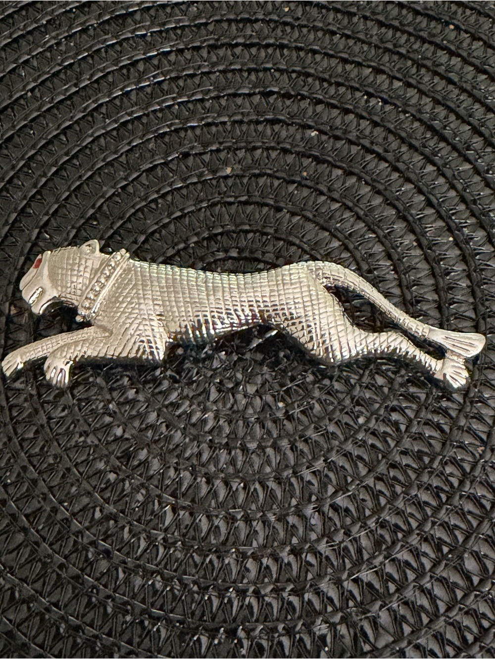 Vintage Silver Jaguar Brooch Pin